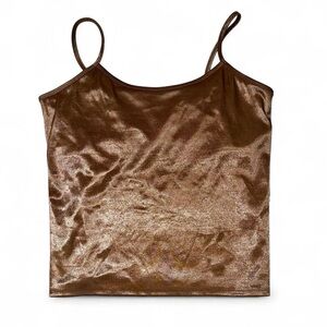 Women’s vintage Y2K NY & CO golden copper sheen shimmery gold cami top